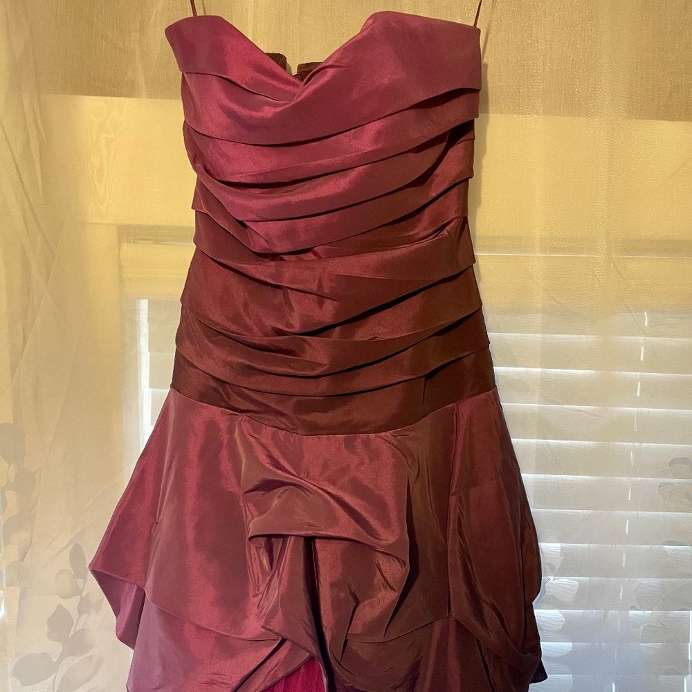 Kevan Jon Pink and Purple ombre corset hitch strapless dress, size L